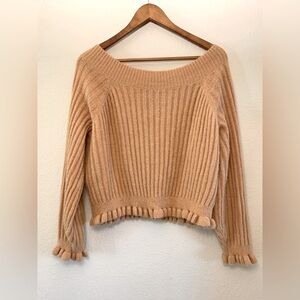 Amuse Society Ruffle Off Shoulder Sweater